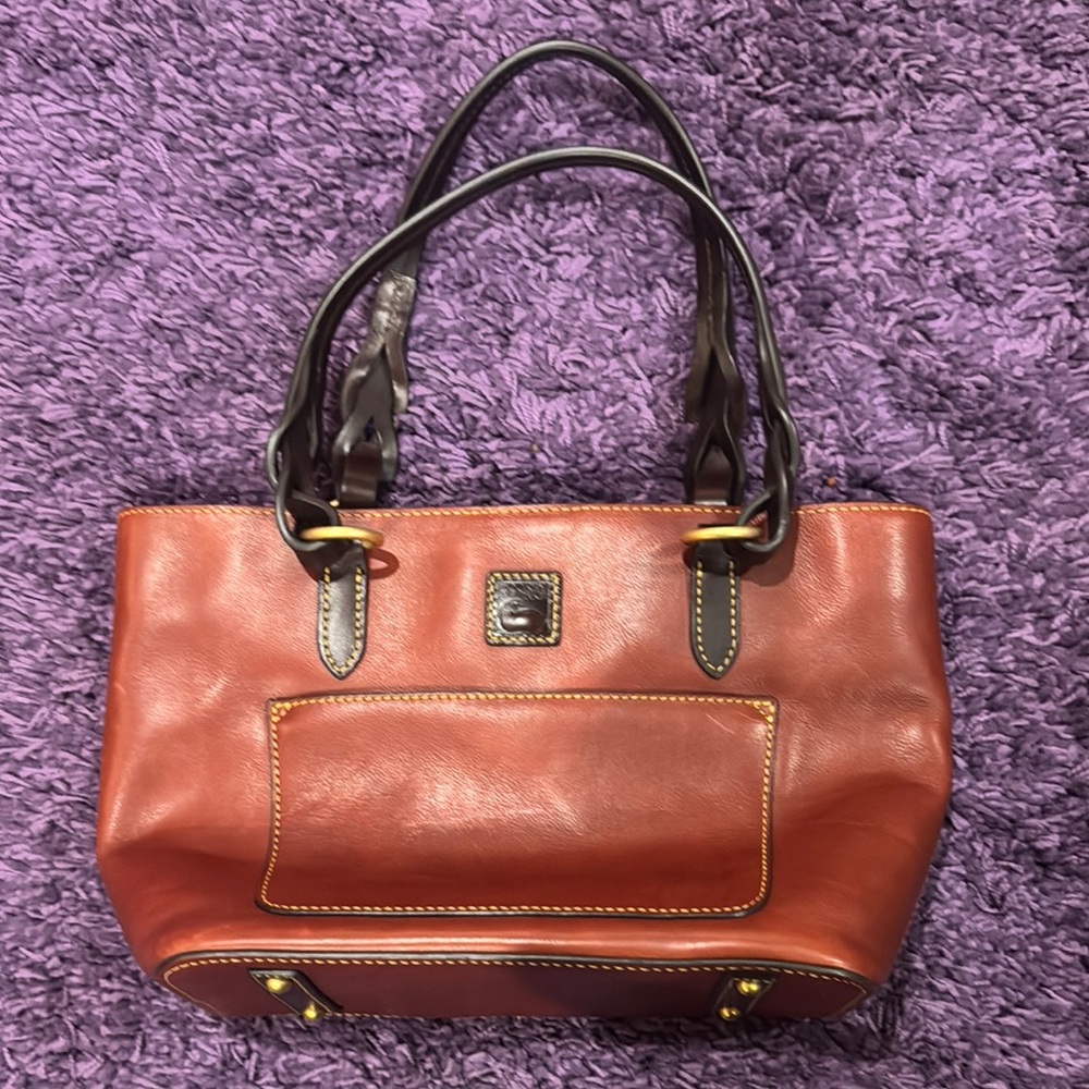 Dooney & Bourke Florentine Leather Gretchen Tote Shoulder Bag in Ginger